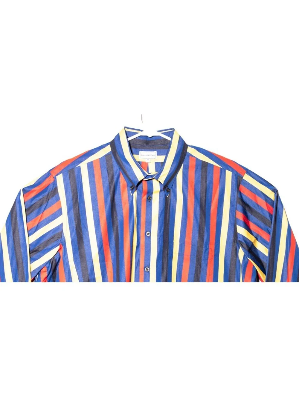 Maus & Hoffman Egyptian Cotton Striped Button Down Dress Shirt Men's SZ XL